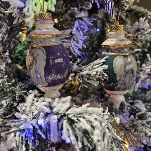 Bradford Heirloom Elegant Holiday Ornaments Set - Purple and Green